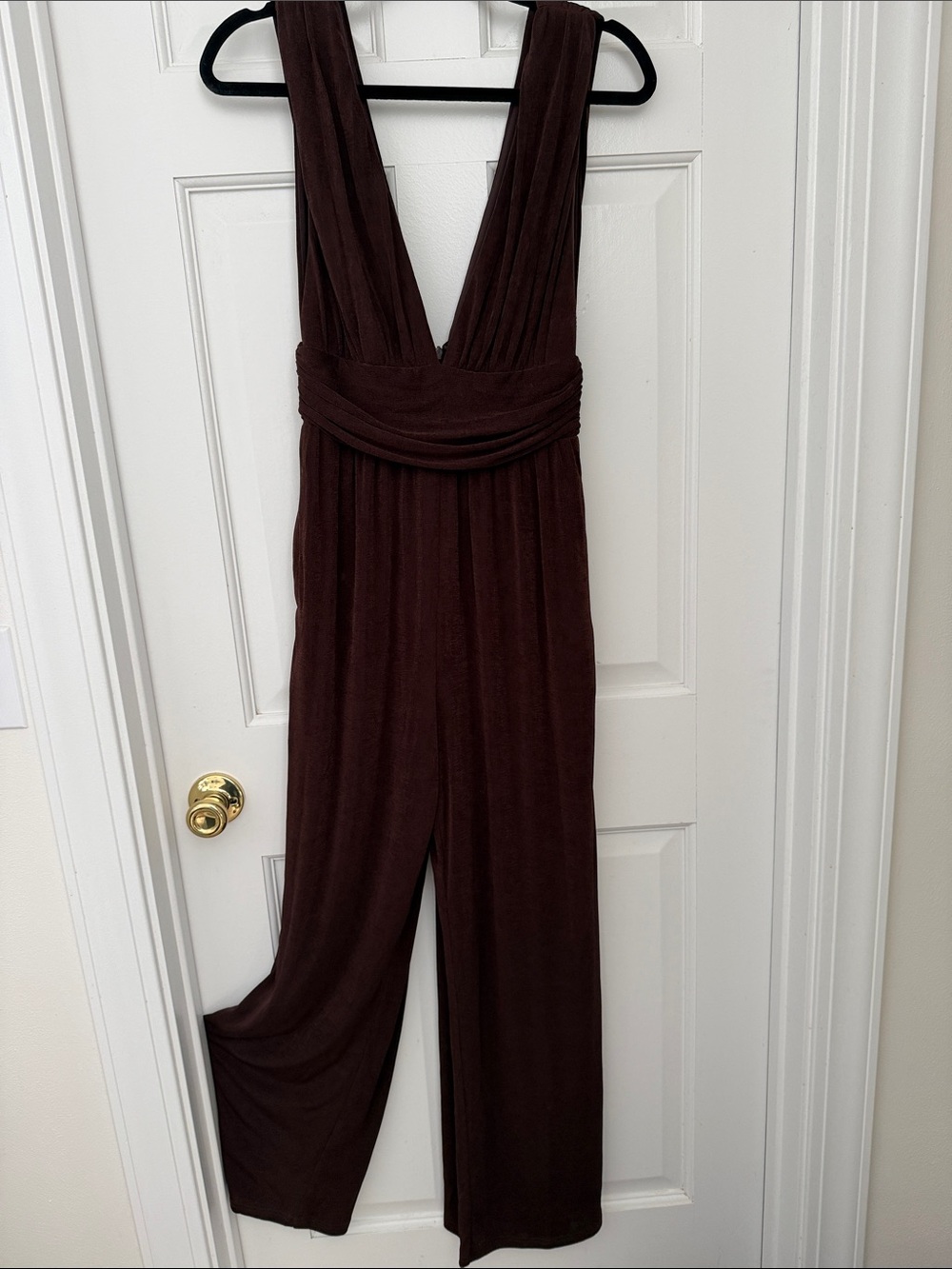 Lulus Sleeveless Deep Brown Maxi Jumpsuit with V-Neck
